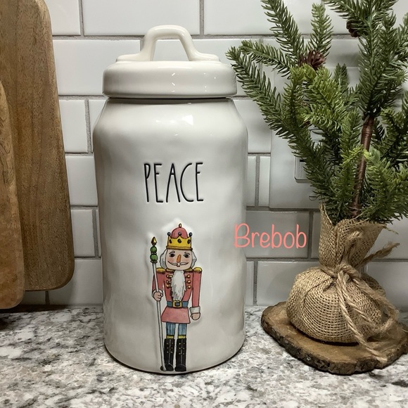 Rae Dunn Peace Nutcracker Canister medium size- LAST ONE - Picture 1 of 6
